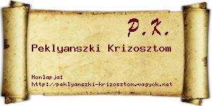 Peklyanszki Krizosztom névjegykártya
